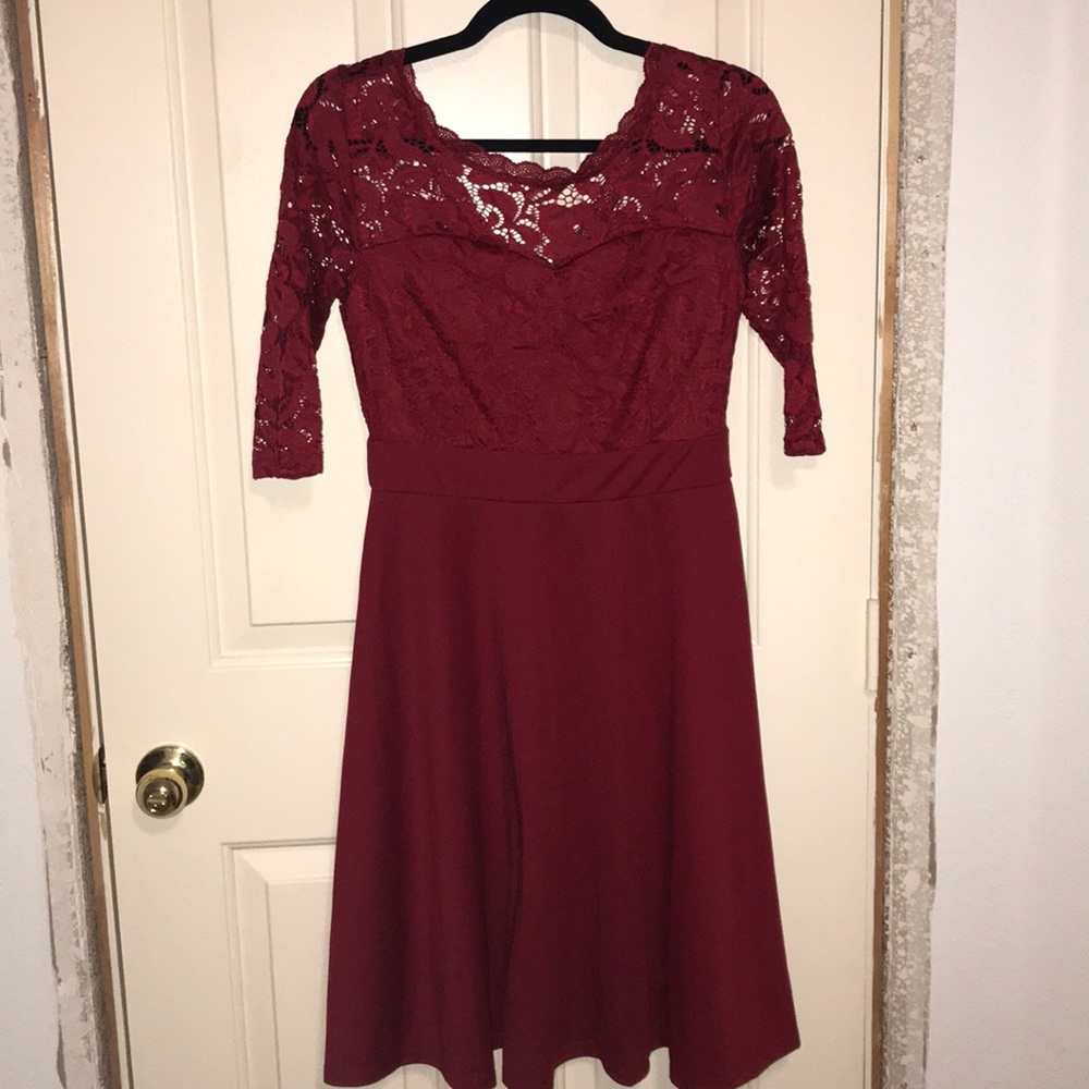 Red midi dress